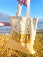 Stofftasche mit liebevollen Schweizer Mundart-Sprüchen