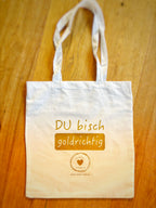 Stofftasche mit liebevollen Schweizer Mundart-Sprüchen