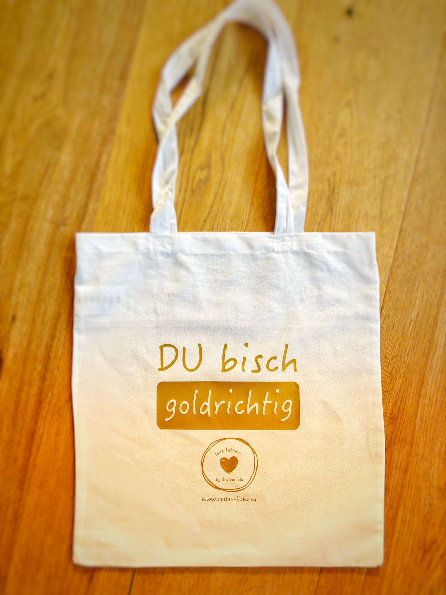 Stofftasche mit liebevollen Schweizer Mundart-Sprüchen